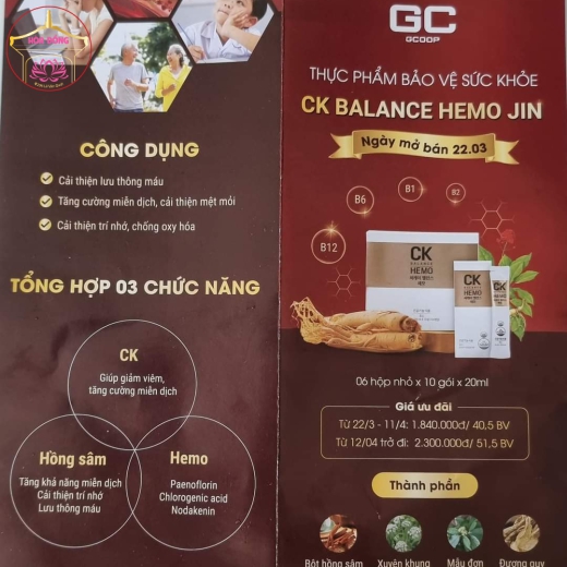 Sâm dạng nước CK BALANCE HEMO JIN